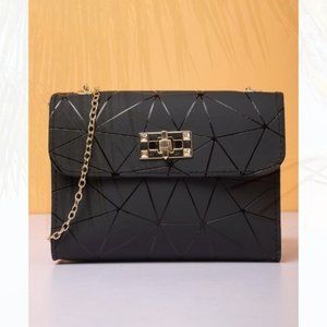 New Geometric Pattern Square Bag Black 73